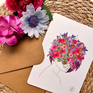 Carte pour toutes les occasions + enveloppe aquarelle peinte à la main 150 x 210 cm