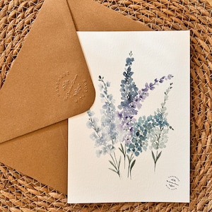 Carte pour toutes les occasions + enveloppe aquarelle peinte à la main 150 x 210 cm