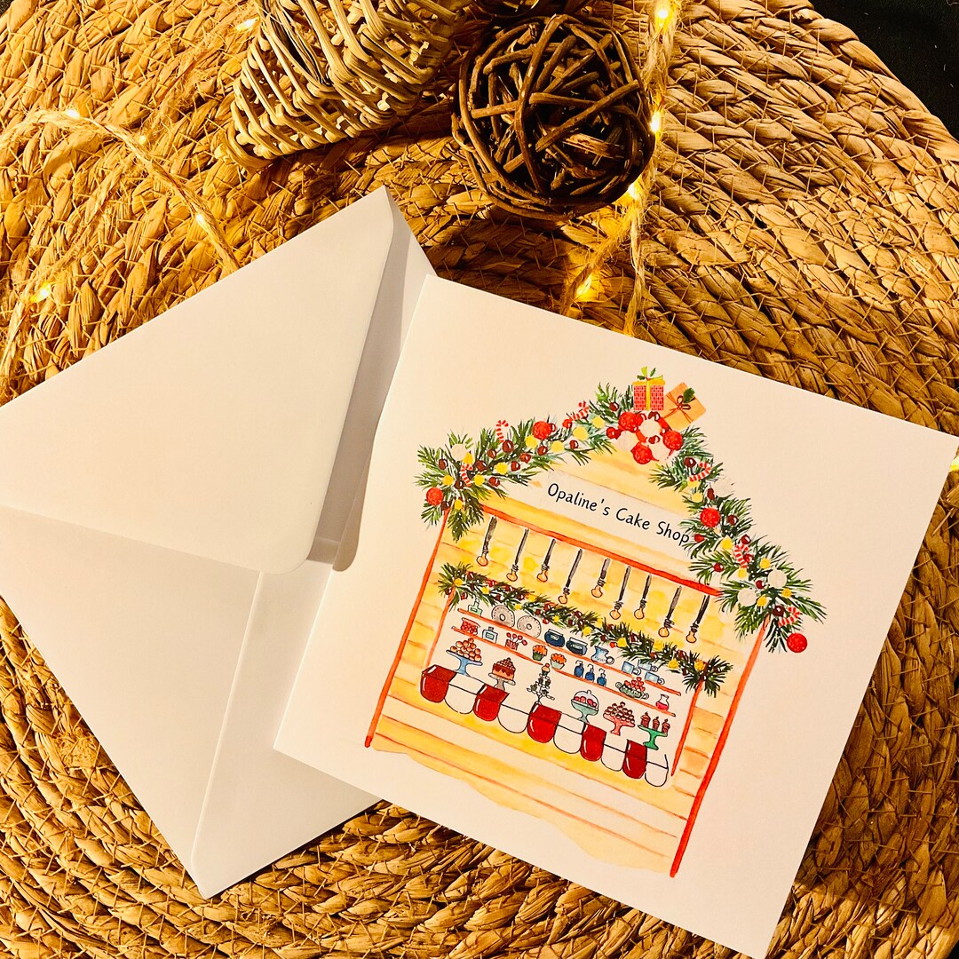 Set of 4 Christmas Cards Watercolor Card Set Envelopes - Etsy
