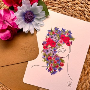 Carte pour toutes les occasions + enveloppe aquarelle peinte à la main 150 x 210 cm