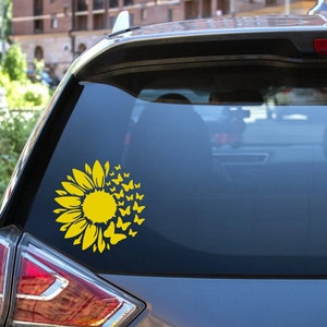 Butterfly Sunflower Premium Vinyl Decal