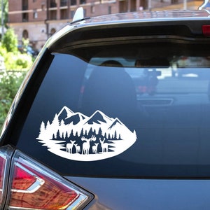 Moose and Mountains Vinyl Decal