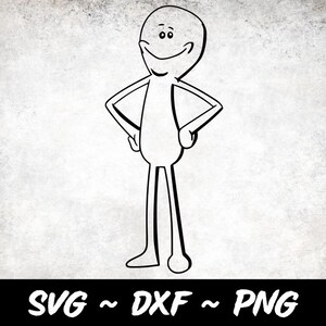 Conception graphique de M. Meeseeks pour machines de découpe SVG, DXF et PNG Cricut