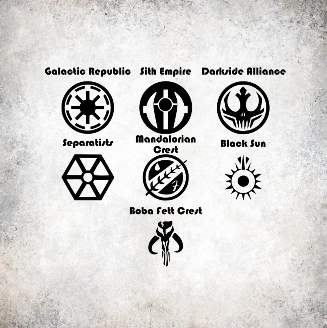Layered Star Wars Faction Logo Graphic Designs for Cutting Machines SVG