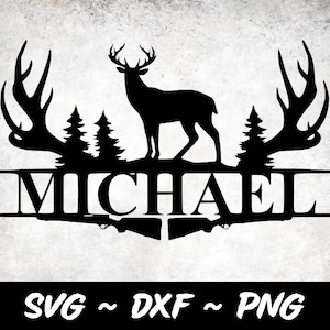 Aangepast grafisch ontwerp met jachtmonogram voor snijmachines, SVG, DXF en png