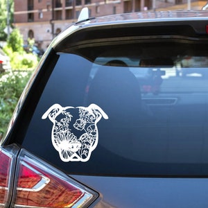 Floral Pit Bull Premium Vinyl Decal