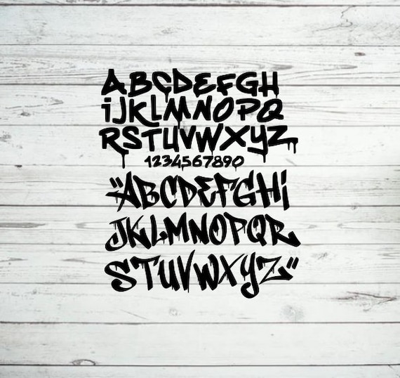 Layered Graffiti Font Graphic Design for Cutting Machines SVG, DXF, & PNG