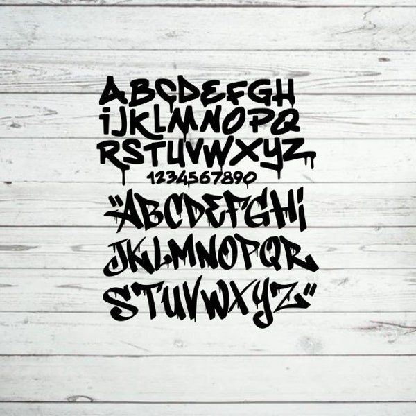 Layered Graffiti Font Graphic Design for Cutting Machines SVG, DXF, & PNG