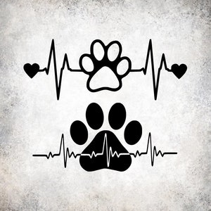 Conception graphique de pulsations cardiaques en couches pour machines de découpe SVG, DXF et PNG