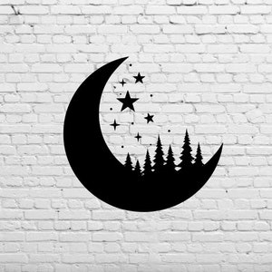 Nighttime Outdoor Scene Graphic Design for Cutting Machines SVG, DXF, & PNG