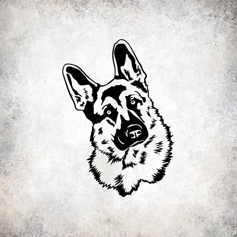 Shepard Graphic German Shepard Graphic Design for Cutting Machines SVG, DXF, & PNG - Etsy