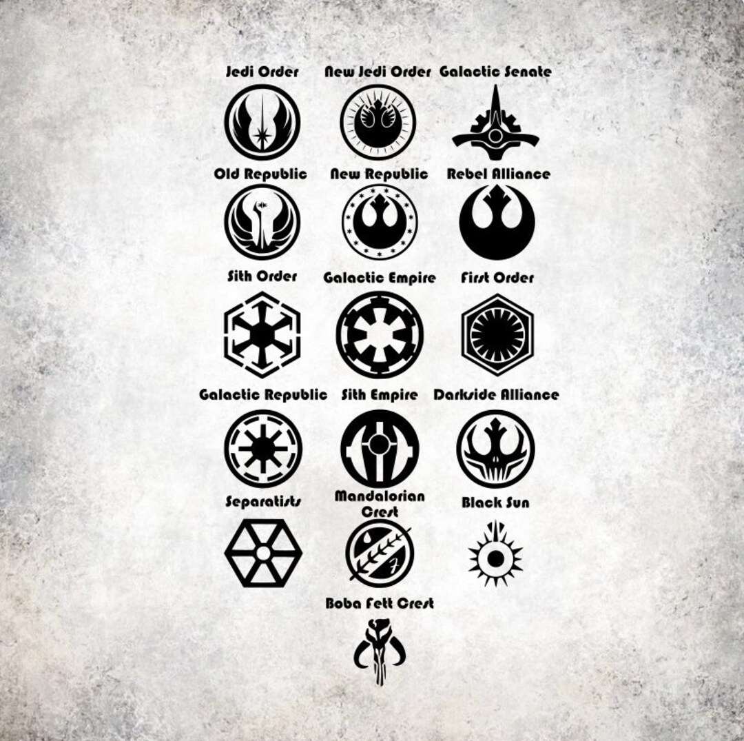 Layered Star Wars Faction Logo Graphic Designs for Cutting Machines SVG