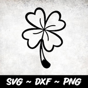 Trèfle à quatre feuilles | Conception graphique Shamrock pour machines de découpe SVG, DXF et png