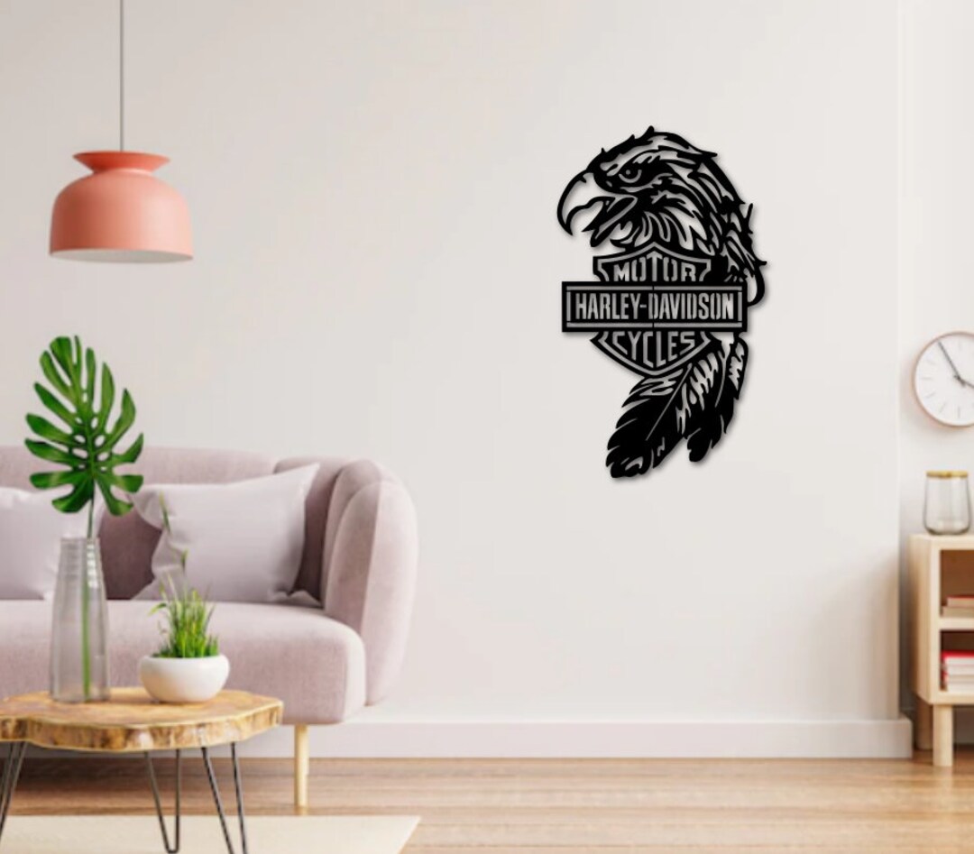 Steel Harley Davidson Eagle Wall Hanging 18 X 11 Etsy