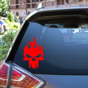 Flaming Skull Premium Vinyl Decal