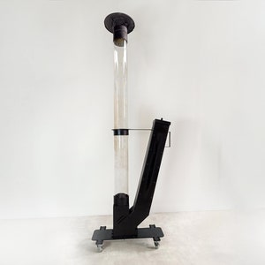 Decorative and Functional Outdoor Rocket Pellet Stove with Heat Resistant Glass Tube Flame Display Efficient Heating for Patios & Gardens