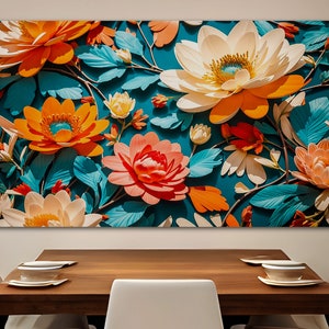 Colorful Floral Canvas Print: Botanical Wall Art