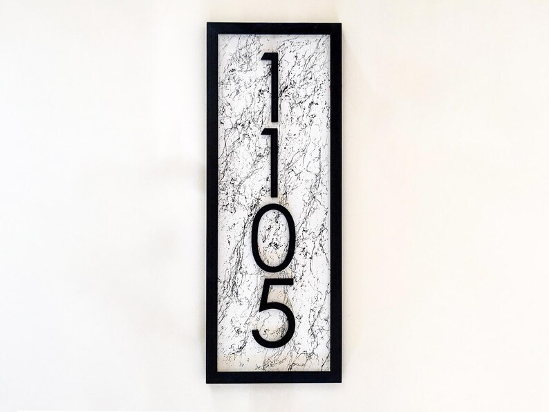 Vertical Modern Door Number Plaque for Front Door Custom Address Sign ...