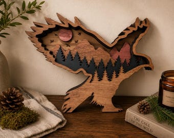 3d Layered wood Eagle Decor  - SVG FILES ONLY wood laser cut multilayered