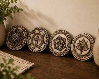 5 Beautiful Wooden Celtic Mandala  fridge Magnets 5 Different Designs - SVG FILE Download ONLY ! Digital Download to make yourself