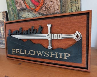 Letrero decorativo rústico de madera/acrílico inspirado en la época medieval de El Señor de los Anillos (LOTR) - ¡Solo descarga de archivo SVG! ¡Descarga digital!