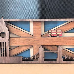 3d Layered Wood European Europe British U.K Flag Decor United Kingdom souvenir - SOMENTE ARQUIVO SVG madeira cortada a laser multicamadas