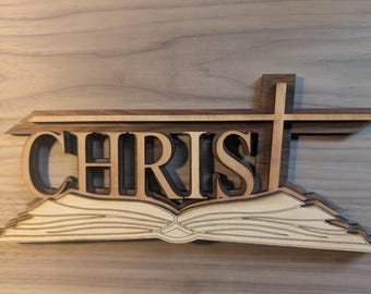 Decoración cristiana de Jesucristo en madera en capas 3D - SOLO ARCHIVO SVG madera cortada con láser multicapa