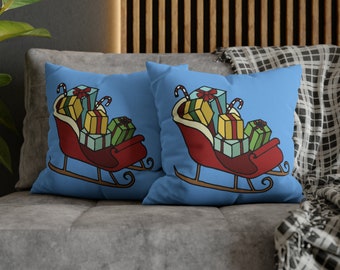 Christmas Sleigh Pillow Cover, Holiday Gift Home Decor
