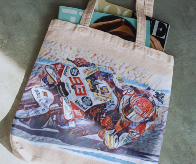 Custom Moto Merch MM93 Confetti 93 Marc Marquez Tote image 1
