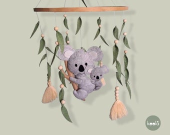 Australian Felt Koala Baby Mobile (Handmade) Nursery Decor | Unisex Baby Shower Gift Idea Newborn Gifts for Bedroom Boy Girls *Free Shipping