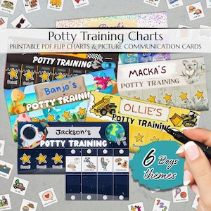 Toilet Training - Visual Schedule | Rewards Cards | Flip Chart (Printable) Potty Training Chart for Toddlers or Children with Autism (BOYS)