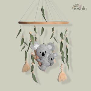 Australian Felt Koala Baby Cot Mobile (Handmade) Nursery Decor | Unisex Baby Shower Gift Idea Newborn Gifts for Boy Girls *Free Ship AU