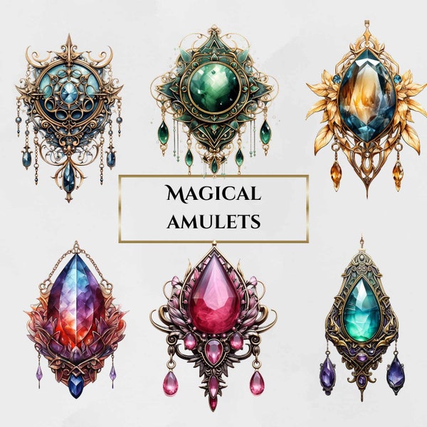 21 PNG Watercolour Magical Protective Amulet Clipart