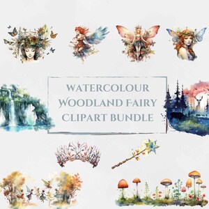 53 PNG Woodland Fairy Clipart, watercolour vintage fairy clipart designs