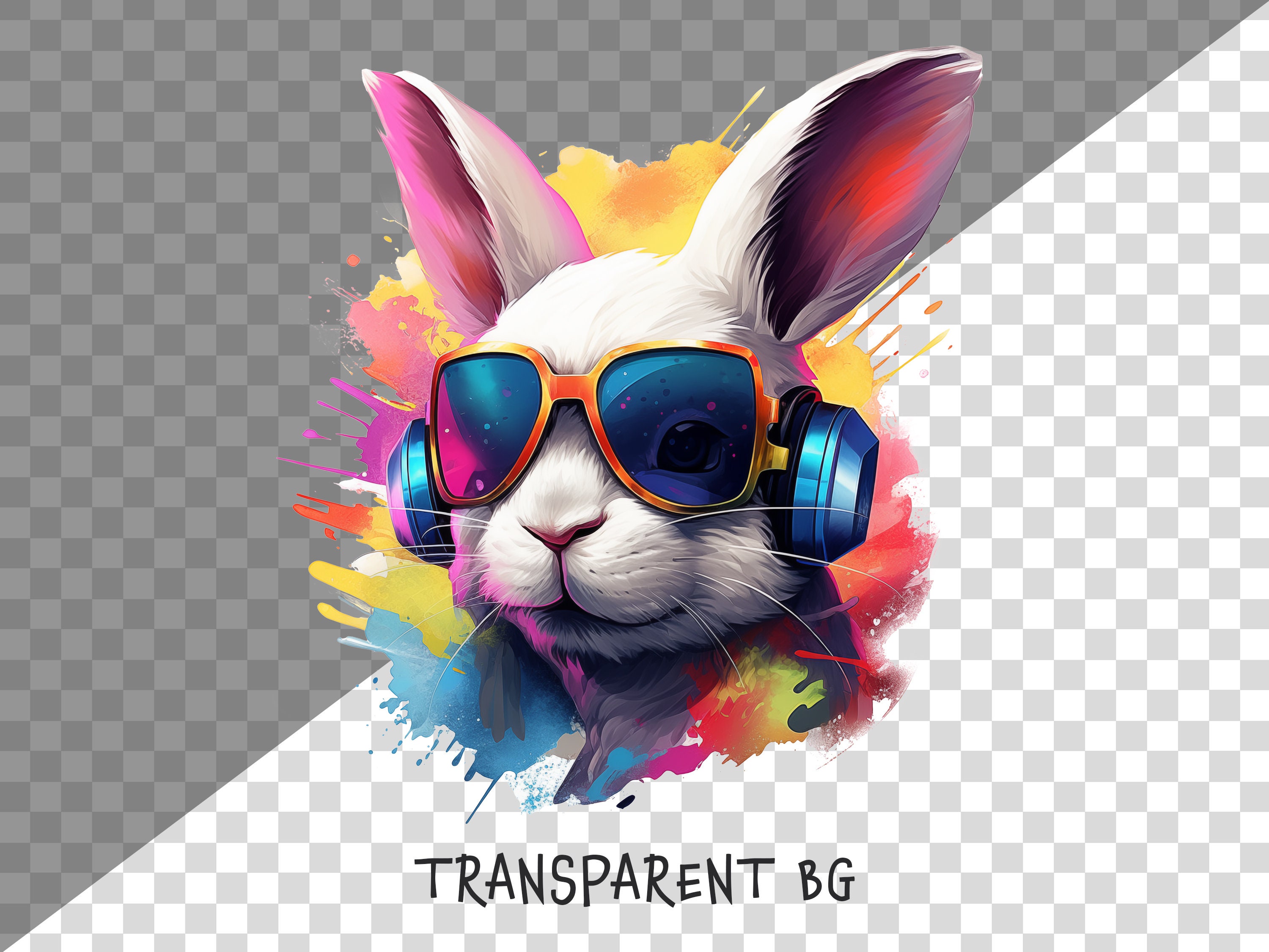 Gaming Rabbit Poster Gaming Rabbit DJ 8x PNG File - PNG File - Digital Download - Graffiti ...