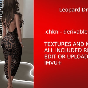IMVU MESH FILE: Leopard Dress derivable