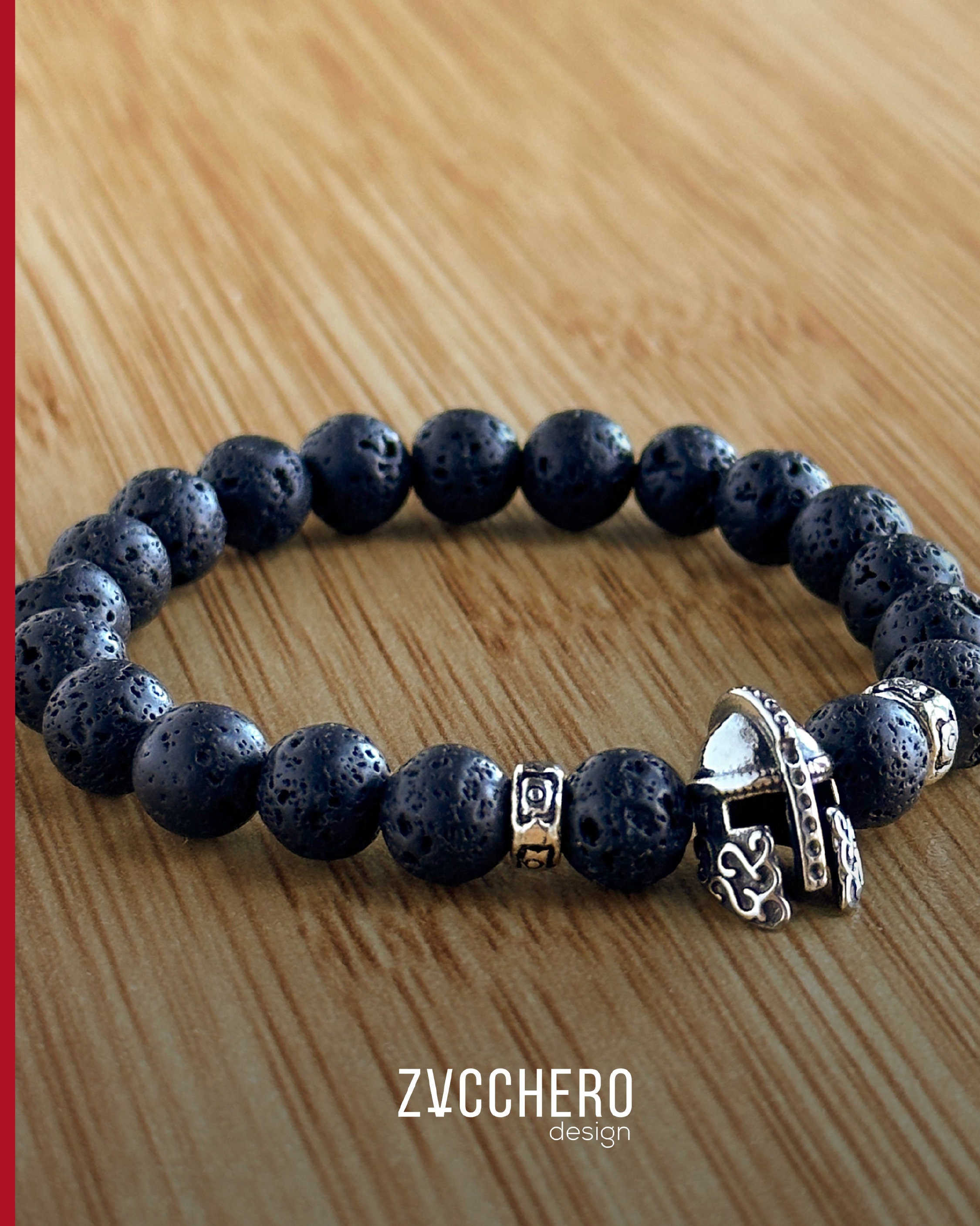 Men Spartan Warrior Knight Helmet Double Crown Bracelets Natural - Foto 6