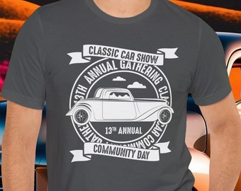 クラシックカーショーTシャツ：ホットロッドTシャツ、カーコミュニティデー