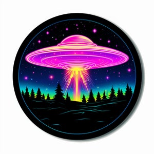 Starry Saucer Holographic Sticker