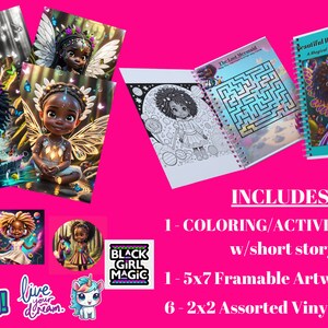 African American Coloring Book-black Girl Coloring Book-busy Book