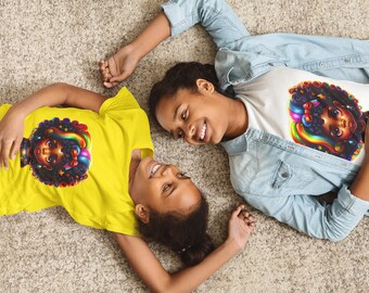 Space Girl, Black Girl Magic Shirt, Gift For African American Girl, Melanin T-Shirt, Graphic Tee, Black Girl Gift, Afro T-Shirt, Space Theme