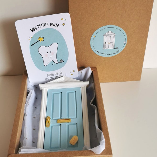 Porte pour la petite souris ou la fée des dents  - Le petit coffret bleu