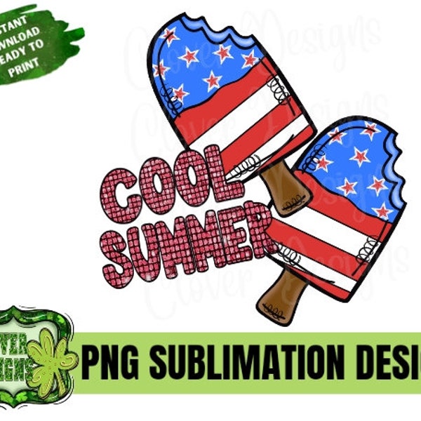 Cool Summer Png, Ice cream png, Summer png, Popsicle Png, Kids png, Hand Drawn png , Digital download, Sublimation Design, Sparkly png