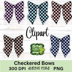 Checkered Bow Clipart /Trendy Bow Digital PNG/Bow Sublimation/Glitter Bow Png/Checkered Bow Distressed Clipart/Bow Clipart/Checkered Bow