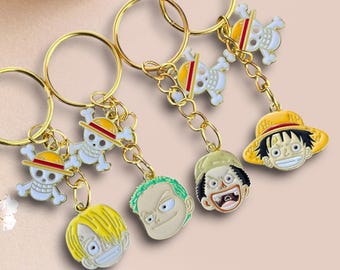 Piratenbande Inspirierter Schlüsselanhänger | Kawaii Schlüsselanhänger | Manga Anime Anhänger | Selbstgemachter Schlüsselanhänger One Piece