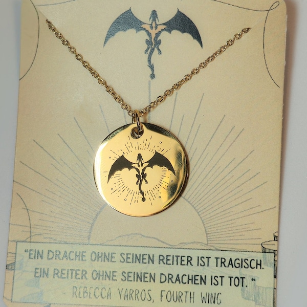 Tairn and Andarna Necklace | Fourth Wing Inspired Merch | Booktok | Fantasy books | Dragon Rider Violet Sorrengail Tattoo