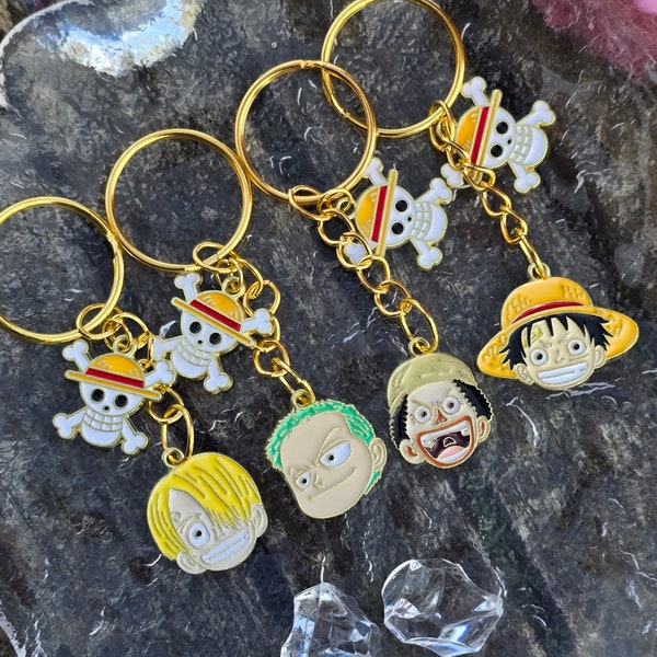 Piratenbande Inspirierter Schlüsselanhänger | Kawaii Schlüsselanhänger | Manga Anime Anhänger | Selbstgemachter Schlüsselanhänger One Piece