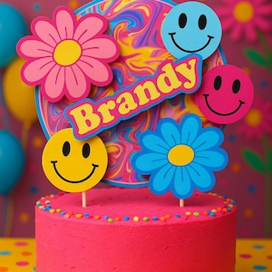 Smiley Face Daisy Cake Topper