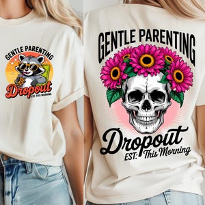 Décrochage parental doux Png - Conception de chemise drôle de crâne de raton laveur Png pour les mamans rétro, maman png Art imprimable de sublimation recto-verso