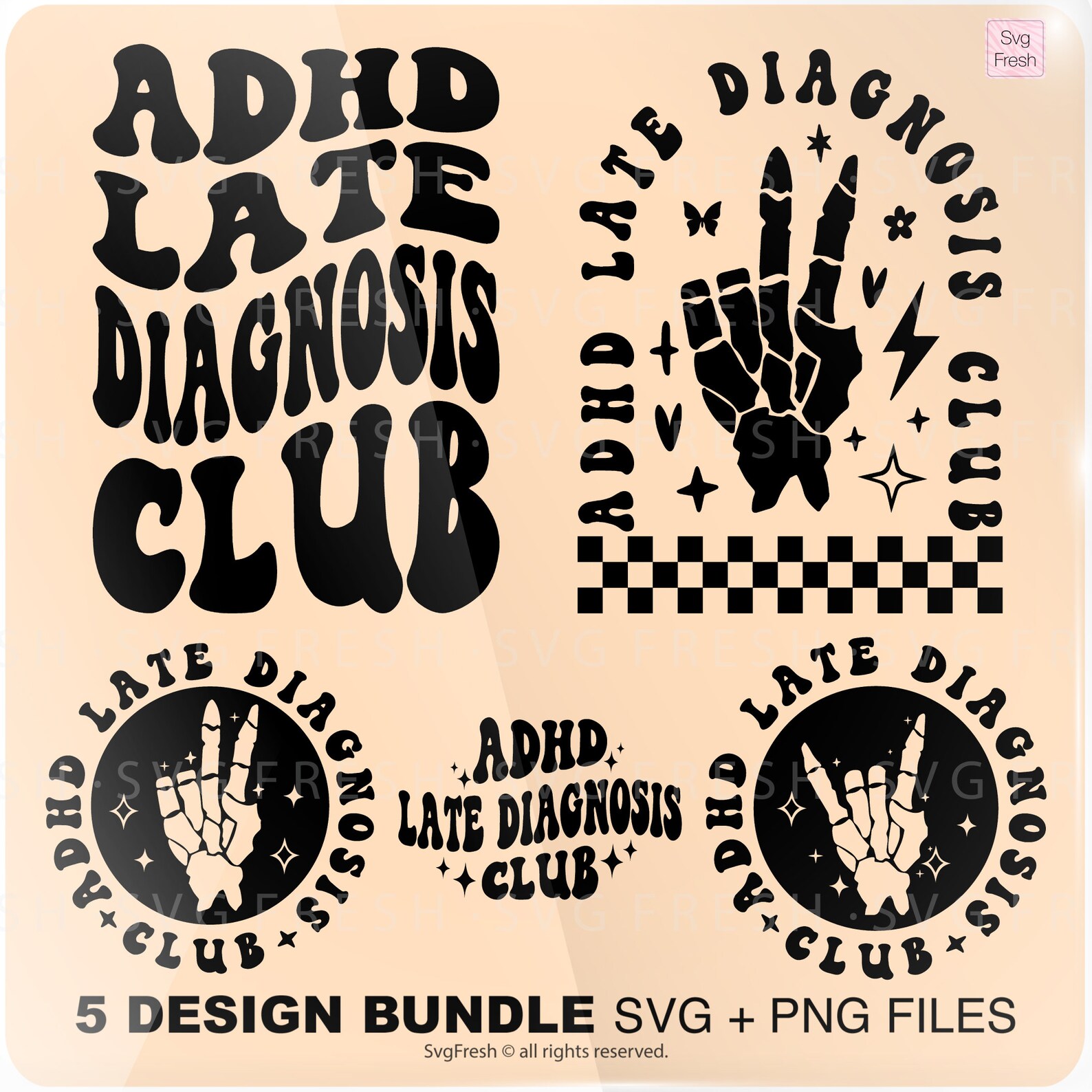 Adhd Late Diagnosis Club Svg Png, Adhd Svg, Sarcastic Svg, Funny Quote ...